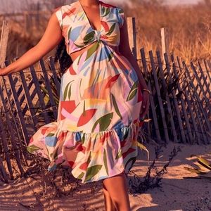 Eloquii knot front dress with cutouts